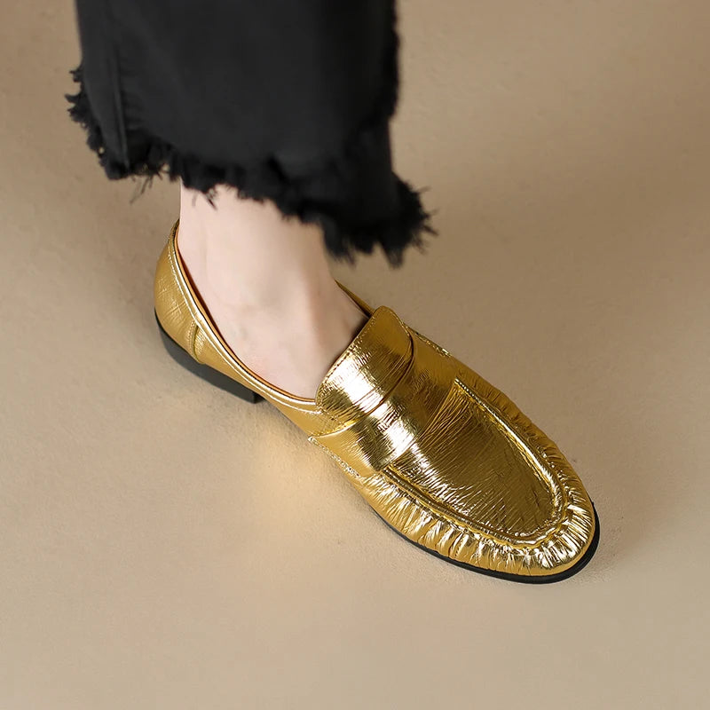 Women's Leather Slingback Loafer Flats