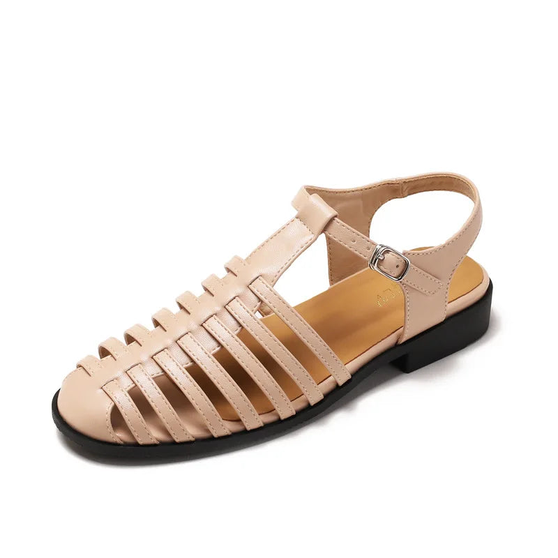 Womens T Bar Woven Ballet Flats front view - womens Mary Jane flats UK view 9