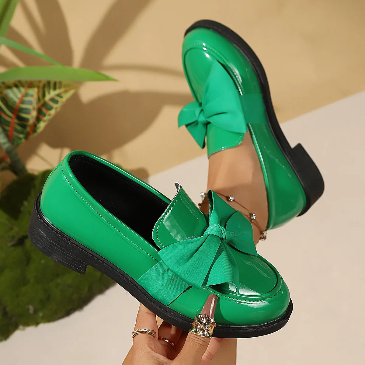 Women's Bow Platform Slip-On Loafers