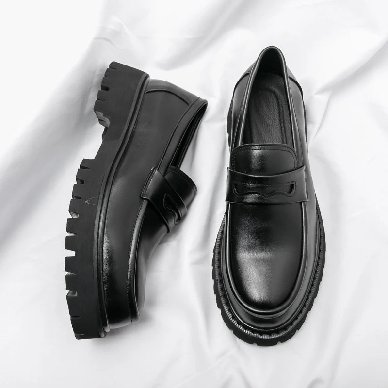 Women's Black Platform Wedding Loafers