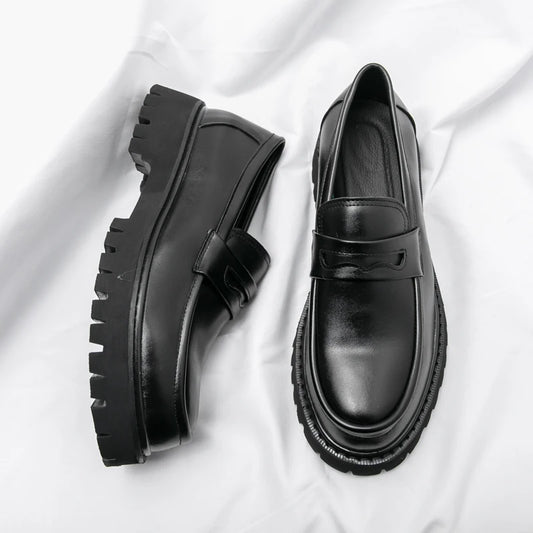 Women's Black Platform Wedding Loafers