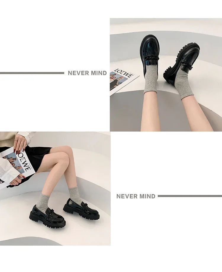 Women's Black Patent Platform Loafers