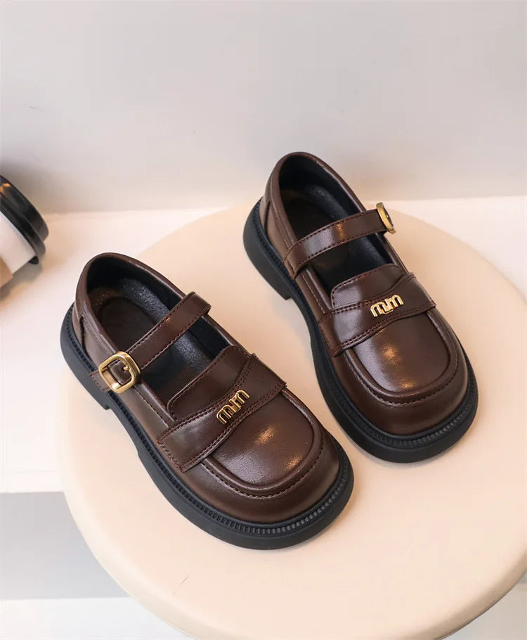 Girls' PU Leather School Loafers