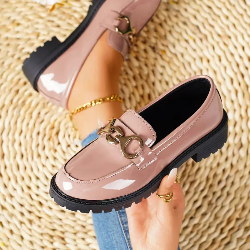 Women's British Style Thick Heel Loafers
