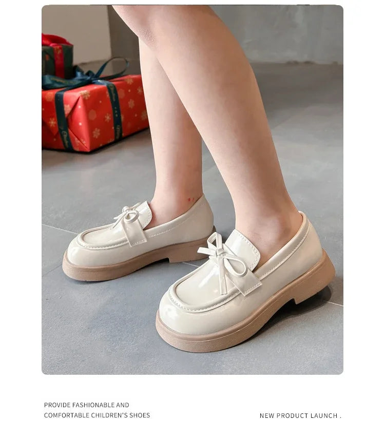 Kids' Black Thick Sole School Loafers