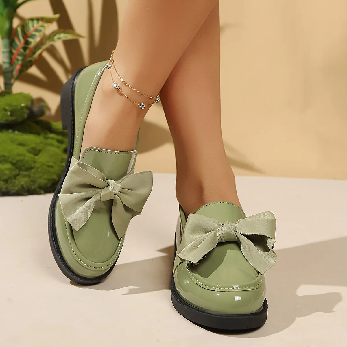 Women's Bow Platform Slip-On Loafers