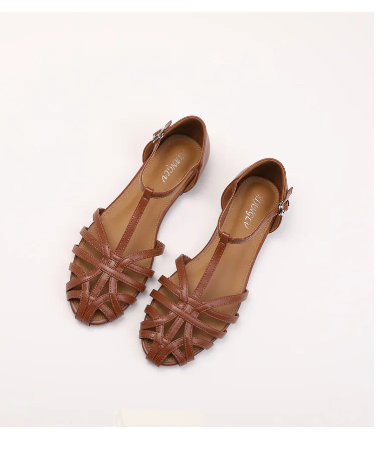 Womens T Bar Woven Ballet Flats sole view - womens Mary Jane flats UK view 4