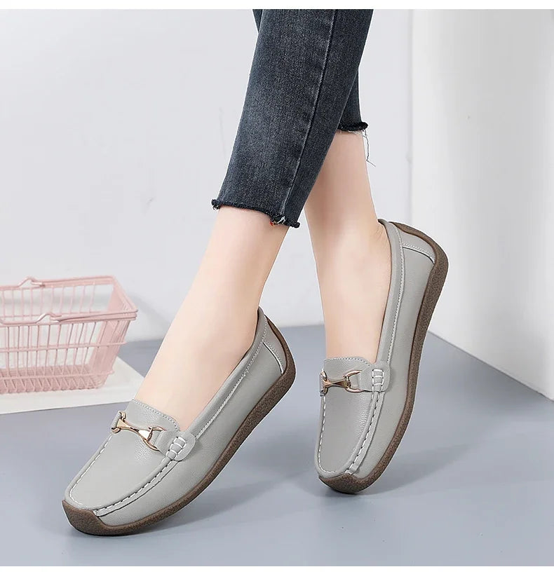 Women's Leather Boat Loafers