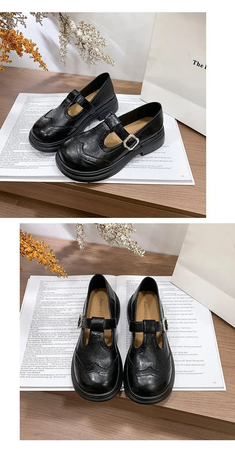 Women's Block Heel Mary Jane Loafers