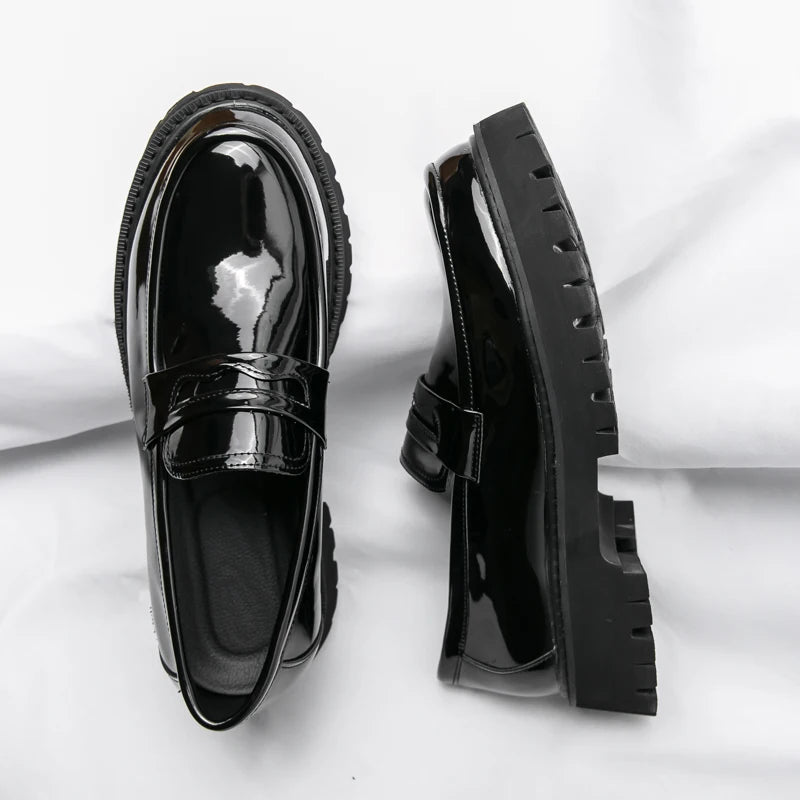 Women's Black Platform Wedding Loafers