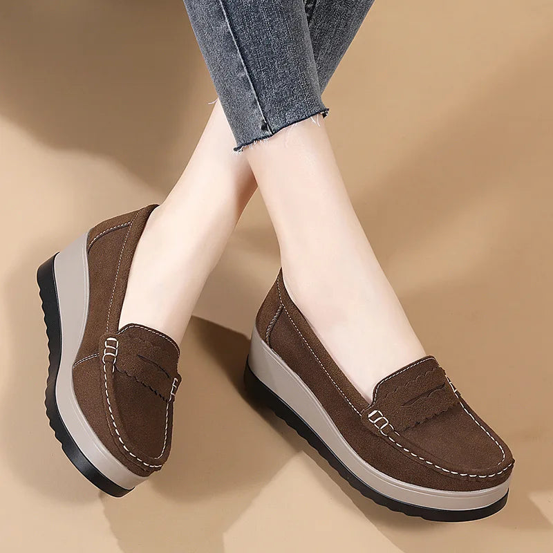 Women's Plus Size Wedge Loafers
