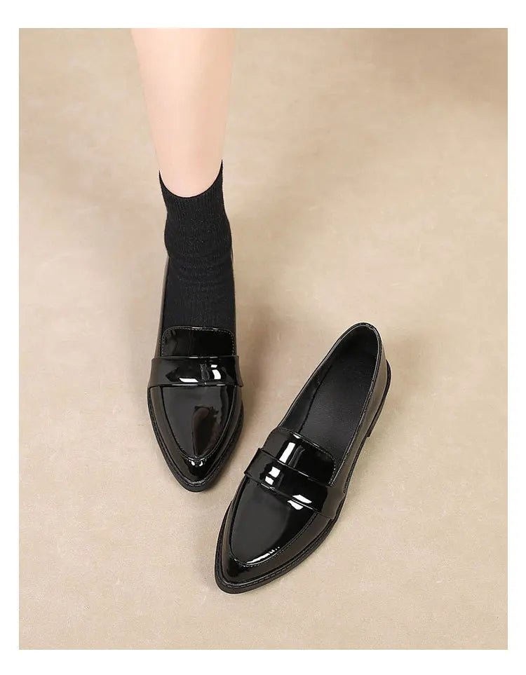 Women's Black Patent Leather Work Loafers