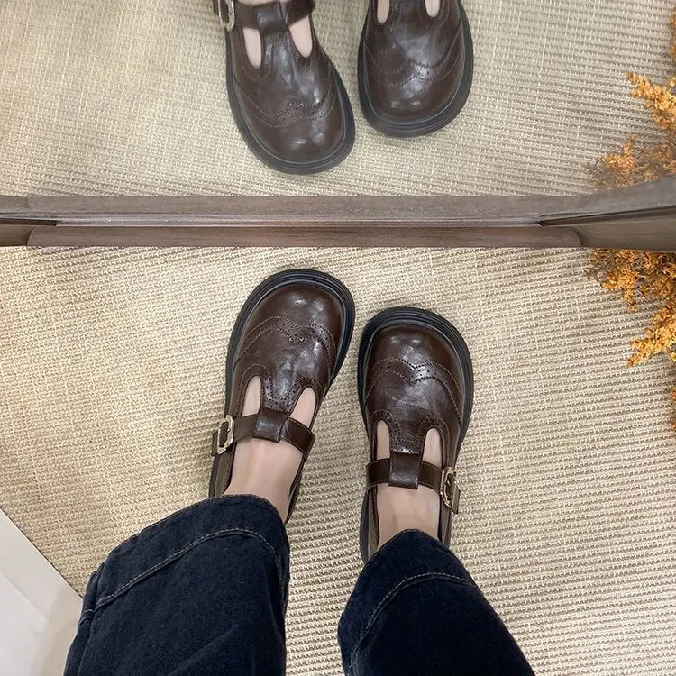 Women's Block Heel Mary Jane Loafers