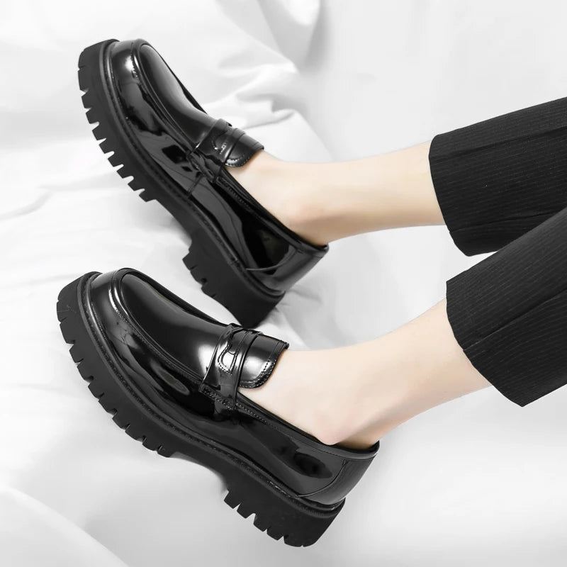 Women's Black Platform Wedding Loafers