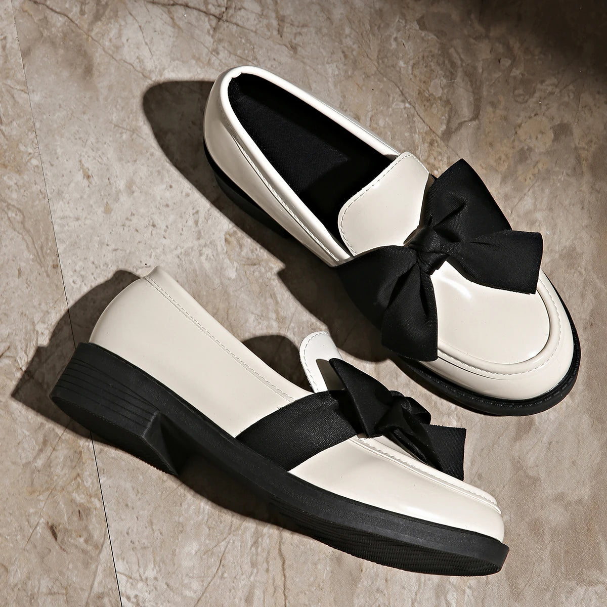 Women's Patent Leather Bow Loafers