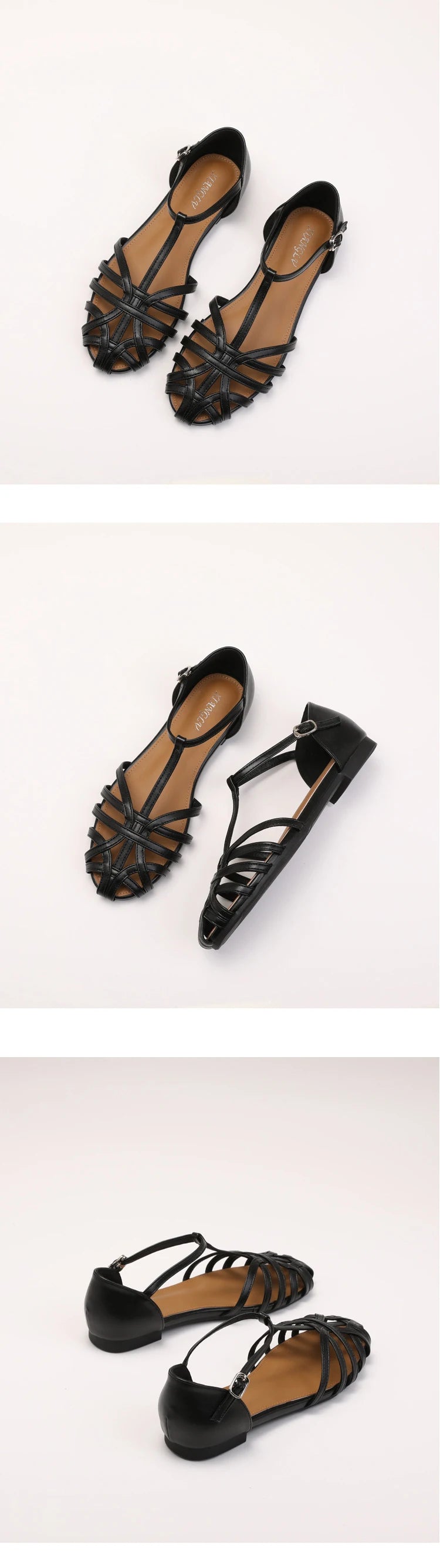 Womens T Bar Woven Ballet Flats side view - womens Mary Jane flats UK view 5