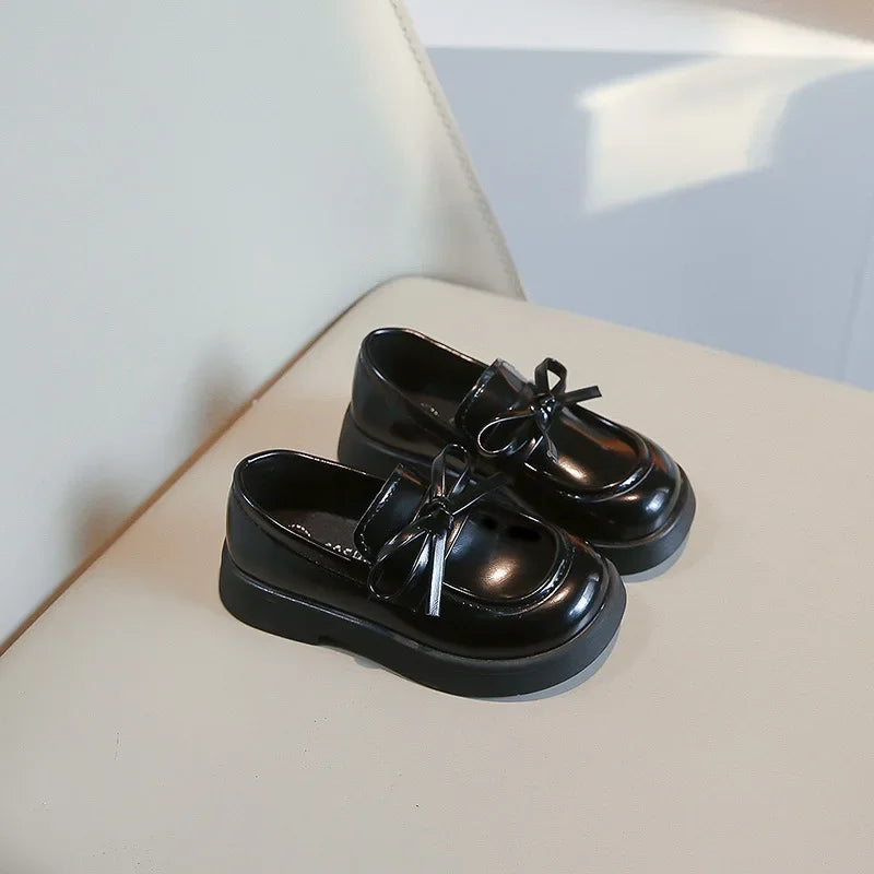 Kids' Black Thick Sole School Loafers
