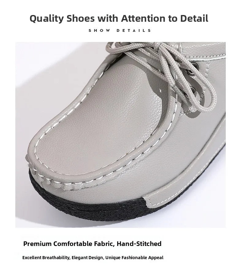 Women's Real Leather Flatform Loafers