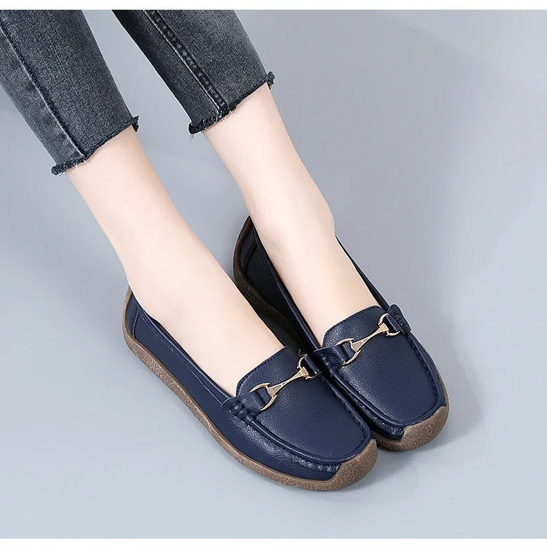 Women's Leather Boat Loafers