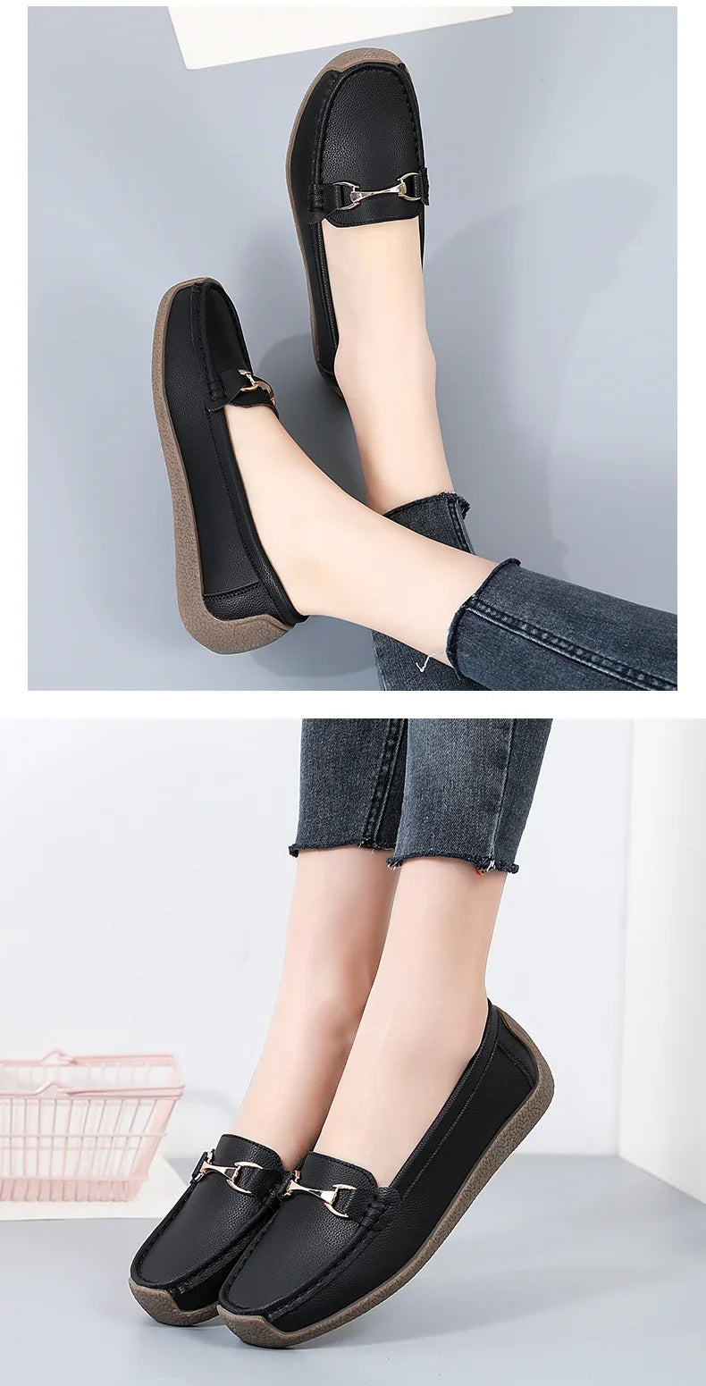Women's Leather Boat Loafers