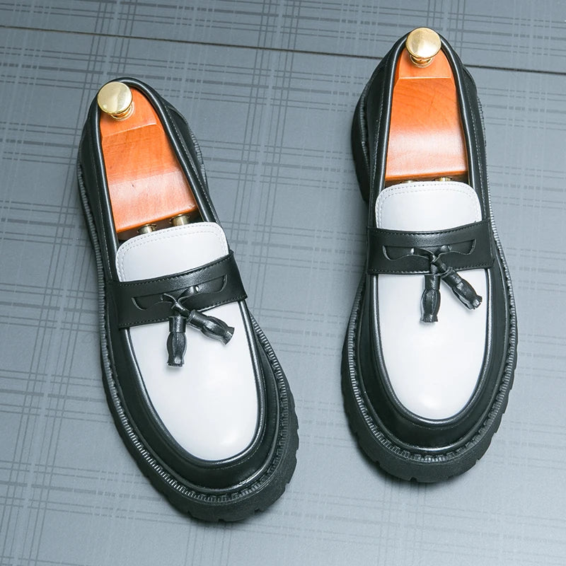 Women's Black Platform Wedding Loafers