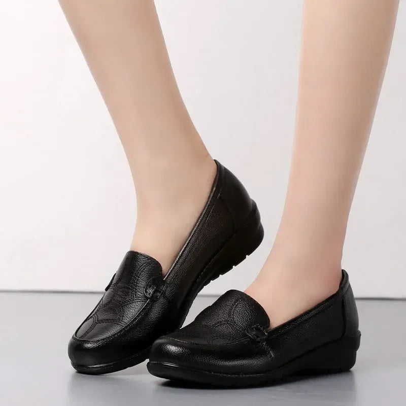 Women's Black Soft Sole Comfort Loafers