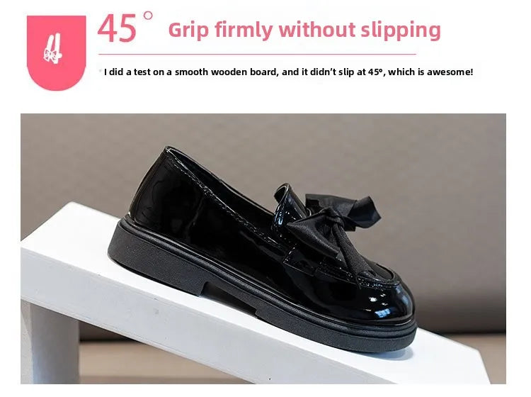 Girls' Leather Bow Oxford Loafers