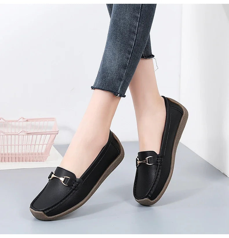 Women's Leather Boat Loafers
