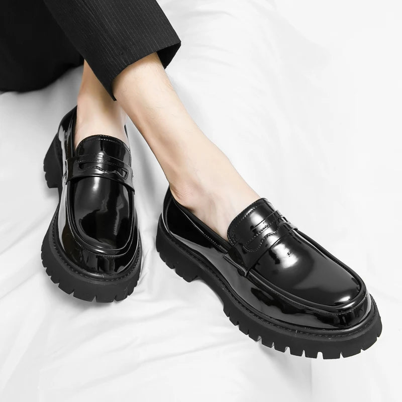 Women's Black Platform Wedding Loafers