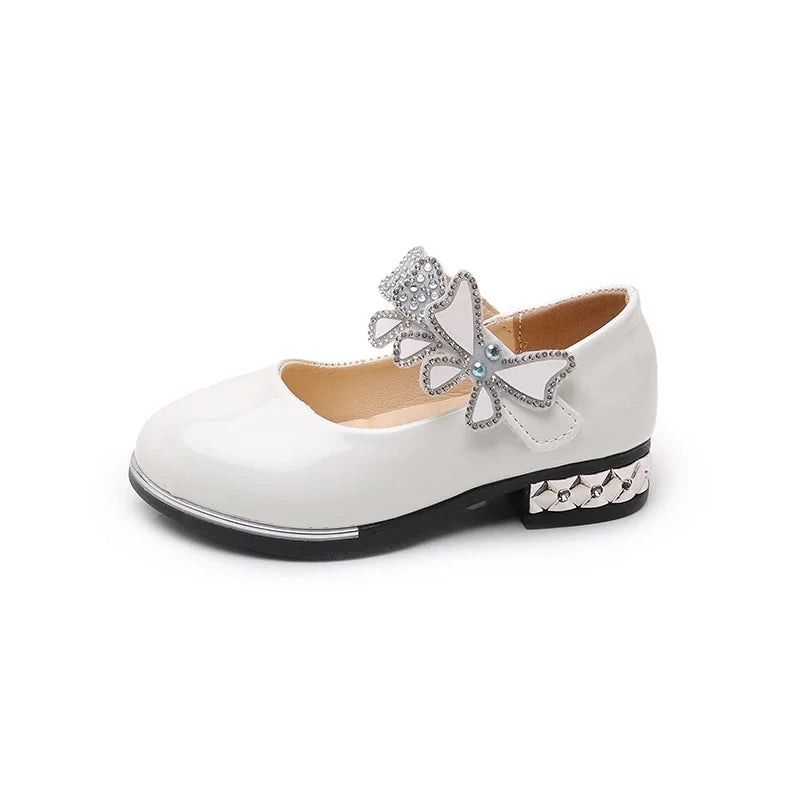 Girls' Rhinestone Butterfly Party Loafers