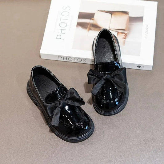 Girls' Leather Bow Oxford Loafers