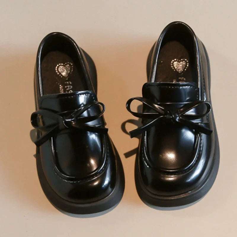 Kids' Black Thick Sole School Loafers