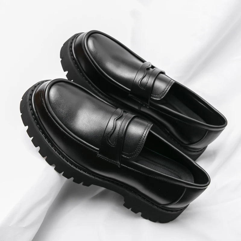 Women's Black Platform Wedding Loafers