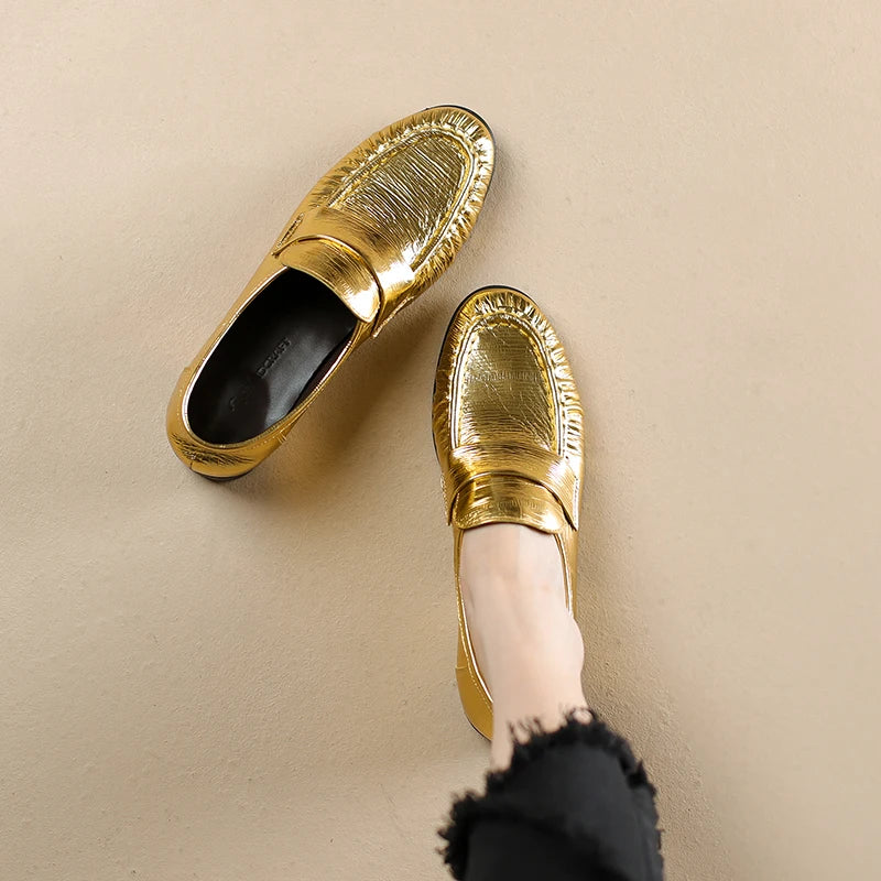 Women's Leather Slingback Loafer Flats