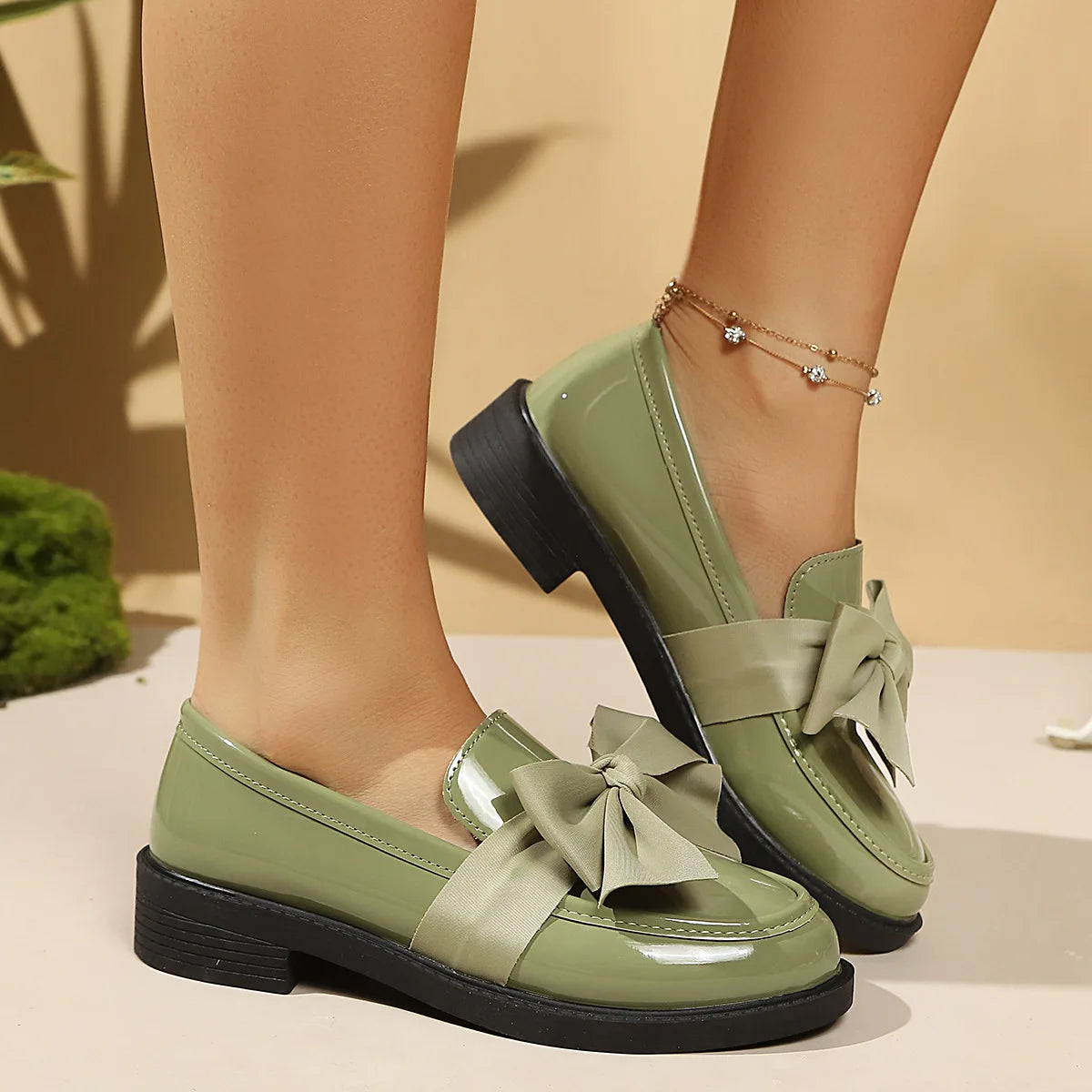 Women's Bow Platform Slip-On Loafers
