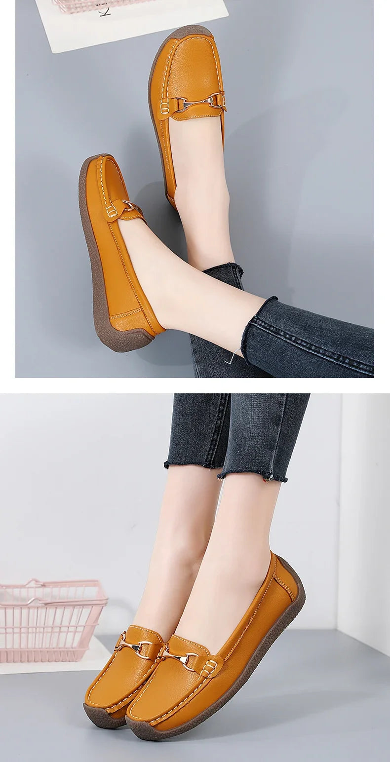 Women's Leather Boat Loafers