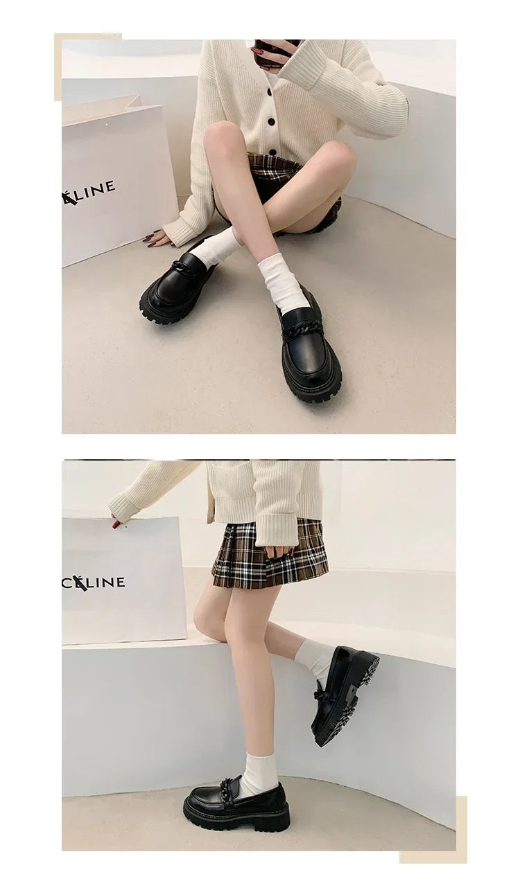 Women's Black Patent Platform Loafers
