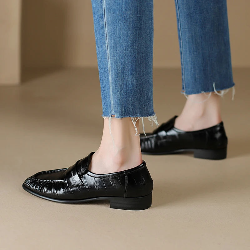 Women's Leather Slingback Loafer Flats