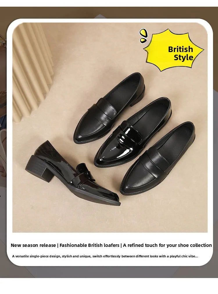 Women's Black Patent Leather Work Loafers