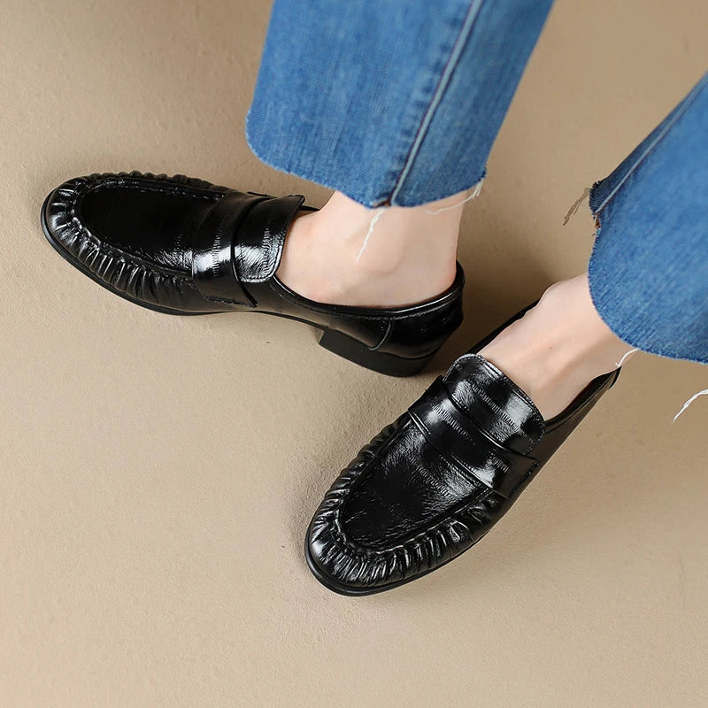 Women's Leather Slingback Loafer Flats