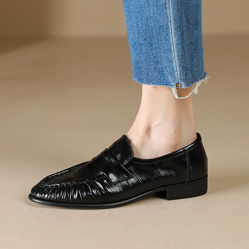 Women's Leather Slingback Loafer Flats