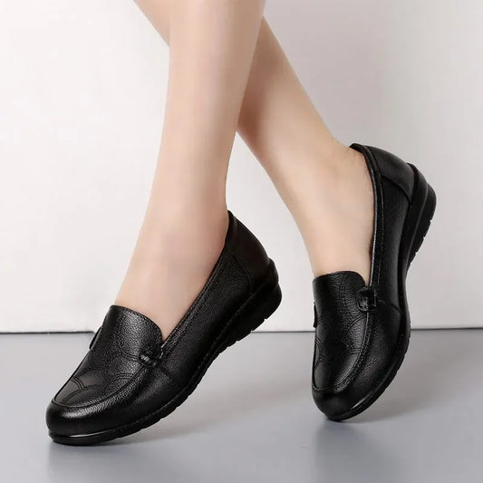 Women's Black Soft Sole Comfort Loafers