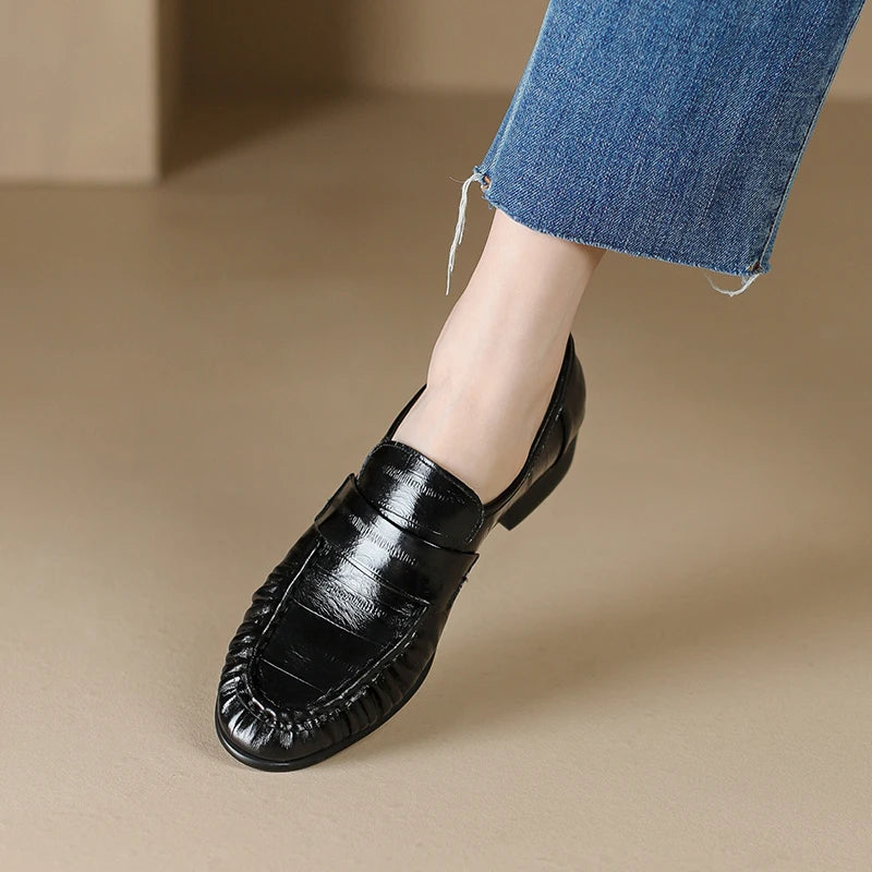 Women's Leather Slingback Loafer Flats