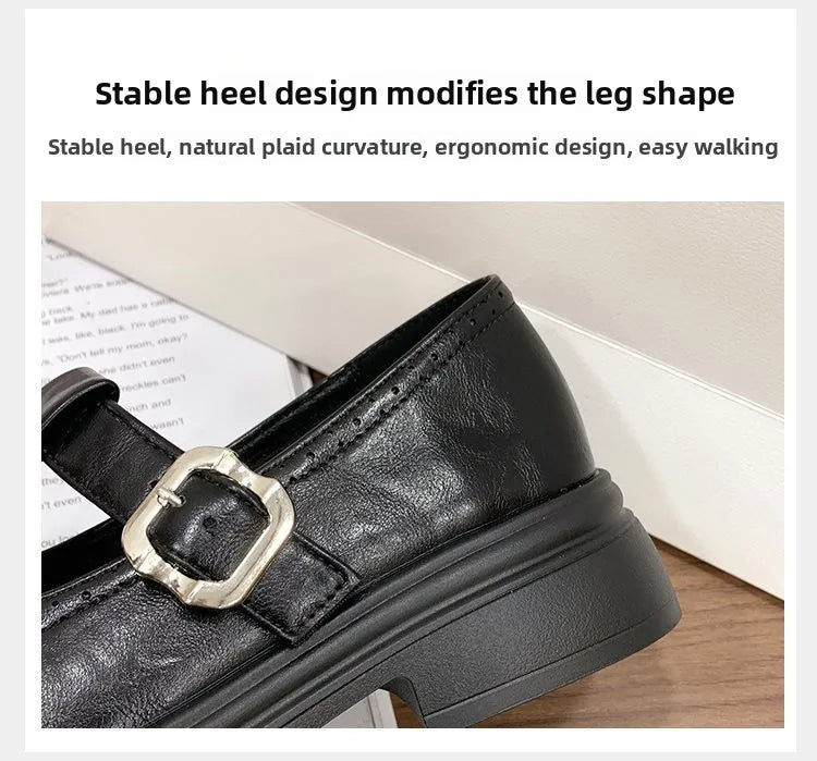 Women's Block Heel Mary Jane Loafers