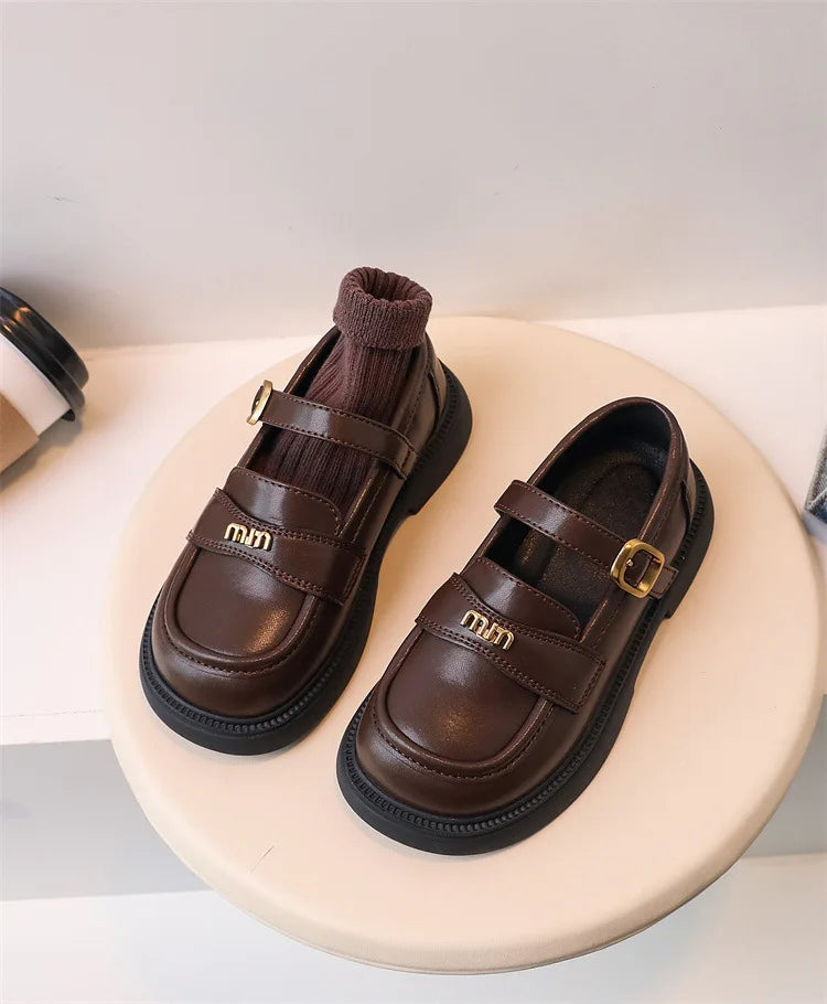Girls' PU Leather School Loafers