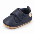 Baby Velcro First Walker Shoes Navy - chaussures premiers pas bebe bleu marine avec velcro, bout rond et semelle souple